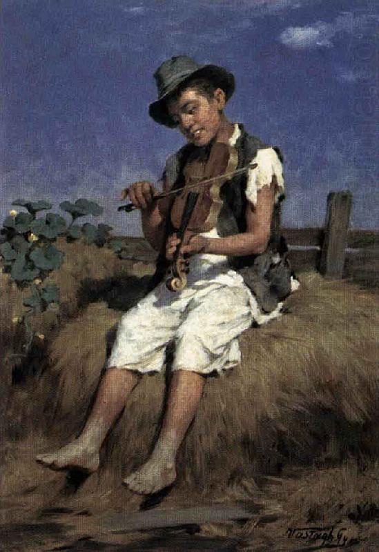 Gyorgy Vastagh Fiddler Gypsy Boy china oil painting image